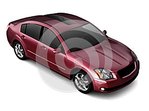 Premium class red car illustration