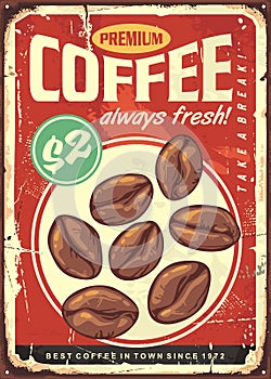 Premium coffee old sign design template