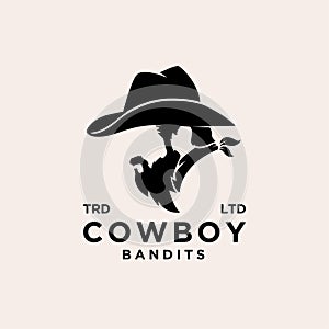 Premium cowboy bandits vector logo design