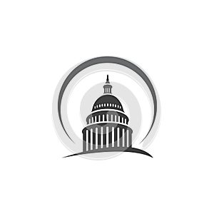 Premium Creative Landmark Capitol building logo vector design Iconic illustrations