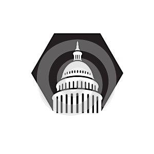 Premium Creative Landmark Capitol building logo vector design Iconic illustrations