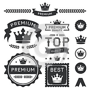 Premium Crown Badges & Element Collection