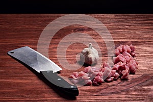 Premium cuts of raw steak. Fresh and raw meat. Raw meat mixture. Raw beef steaks on wooden table