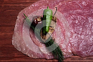 Premium cuts of raw steak. Fresh and raw meat. Raw meat mixture. Raw beef steaks on wooden table