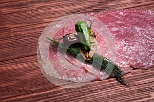 Premium cuts of raw steak. Fresh and raw meat. Raw meat mixture. Raw beef steaks on wooden table