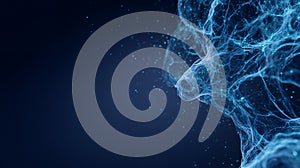 Neural Network Brain Visualization with Glowing Neural Nodes. Artificial Intelligence Deep Learning, Ethereal Neural Web.