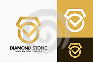 Premium Diamond Gemstone Logo Vector Design. Abstract emblem, designs concept, logos, logotype element for template