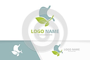 Premium ecological stomach logo. Unique gastrointestinal tract logotype design.