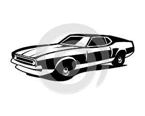 Premium Ford Mustang mach 1 car emblem logo.