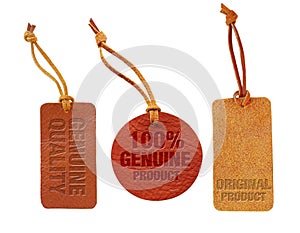 Premium and genuine quality leather sale tag set