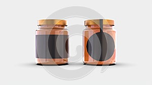 Premium glass container 3d rendering image