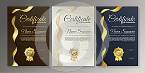 Premium golden black certificate template design