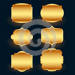 Premium golden label frames set