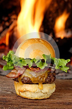 Premium Gourmet bacon cheeseburger