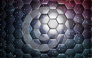 Premium Hexagon Space Colored Interstellar Ambiental Abstract Background photo