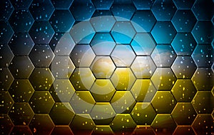 Premium Hexagon Space Colored Interstellar Ambiental Abstract Background photo