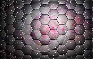 Premium Hexagon Space Colored Interstellar Ambiental Abstract Background photo