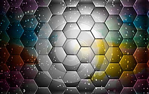 Premium Hexagon Space Colored Interstellar Ambiental Abstract Background photo