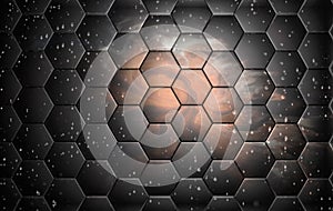 Premium Hexagon Space Colored Interstellar Ambiental Abstract Background photo