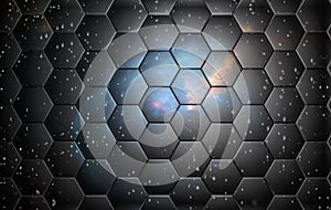 Premium Hexagon Space Colored Interstellar Ambiental Abstract Background photo