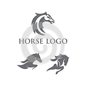 Premium illustration design horse logo vector illustration, emblem design. Horse head logo inspiration