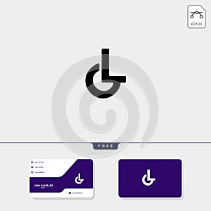 Premium initial CL, LC, C or L creative logo template and business card design template include. vector illustration and logo