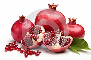 Premium isolated pomegranate on white background for advertising high detail quality