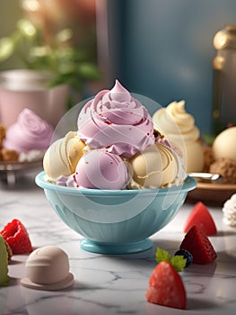 Premium Italian gelato, frozen dessert made with high-quality ingredients and techniques, ice cream