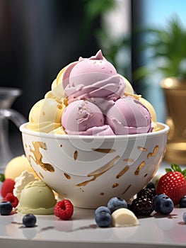 Premium Italian gelato, frozen dessert made with high-quality ingredients and techniques, ice cream