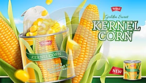 Premium kernel corn can ads