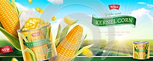 Premium kernel corn can banner photo