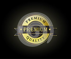 Premium Label high quality with glossy on black background