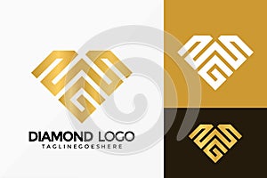Premium Letter WG Diamond Logo Vector Design. Abstract emblem, designs concept, logos, logotype element for template