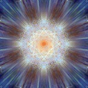 Premium Light Code Mandala Technology Pattern Tile Pavement Blue Power