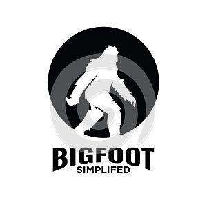 Premium logo of big foot yeti vector icon illustration design