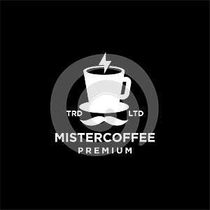 Premium mister coffee vector logo design