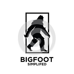 Premium modern simple black logo of big foot yeti vector icon illustration design