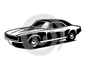 premium old camaro car vector design. simple design view from side isolated white background.