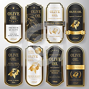 Premium olive oil labels set