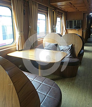 Premium passenger cabin on SRT Prestige at Hualumphong Main Railway Station Thailand