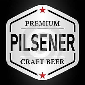 Premium pilsener craft beer lable web badge icon