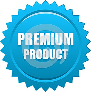 Premium product seal stamp blue