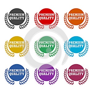 Premium Quality Badge Design Concept, color set