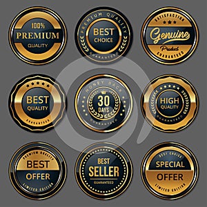 Premium quality badge labels set