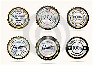 Premium quality gold and black badge collection