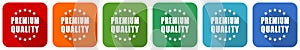 Premium quality icon set, flat design vector illustration in 6 colors options for webdesign and mobile applications