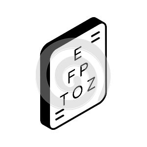 Premium quality isometric vector of eye chart, eye test icon