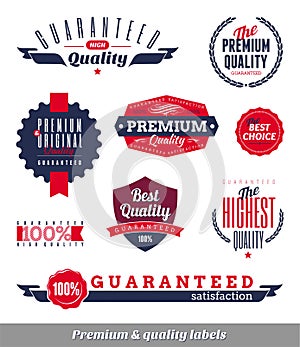 Premium & quality labels and emblems photo