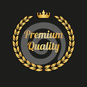 Premium quality laurel wreath on black background.