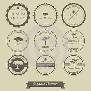 Premium quality organic product vintage label